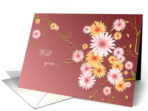 Will you be in my wedding invitation with daisy flowers card (738442)