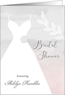 Bridal Shower Invitation Pink and Gray Wedding Gown card