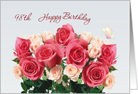 Happy 98th Birthday card with pink roses card