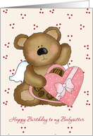 Birthday card for Babysitter with Teddy Bear and sweets card