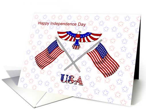 4th of July, Independence Day - American flag and Eagle card (807859)