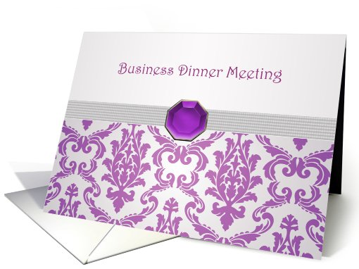 Business Dinner meeting place card - Damask-like purple... (826296)