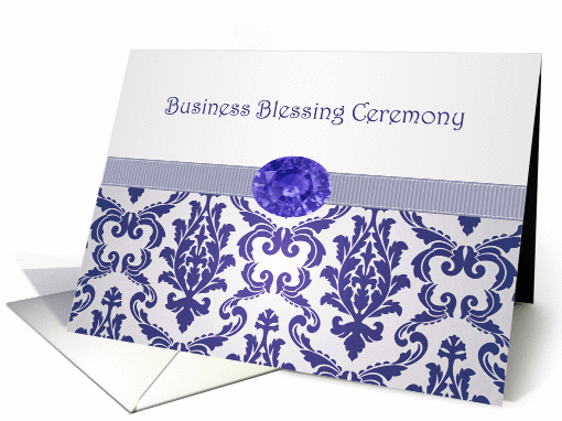 Business Blessing ceremony - Damask pattern dark blue with... (828829)