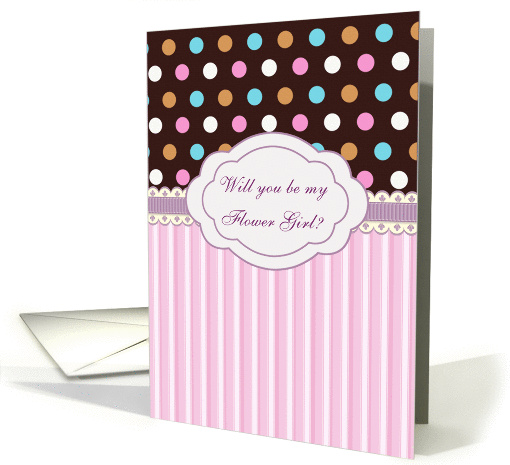 Flower Girl Invitation - Multi - colored polka dot and... (849131)