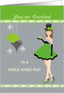 Girls Night Out Invitation - Girl and ornaments Invitation card