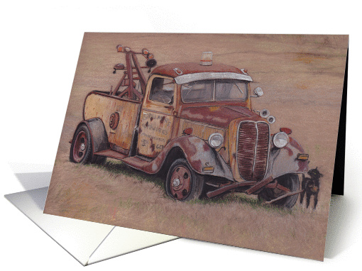 Antique Rusty Tow Truck Birthday card (1103200)