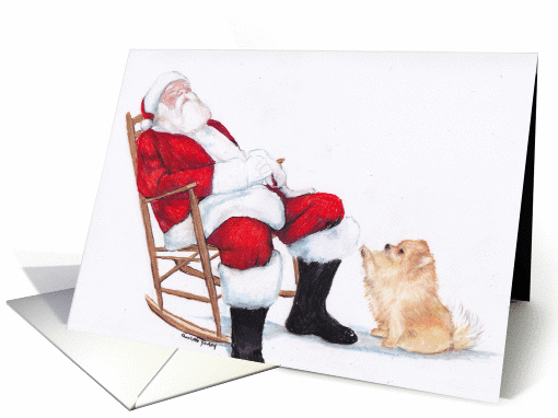 Santa and Pomeranian card (1204416)