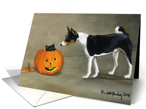 Halloween Basenji Invitation card (474423)