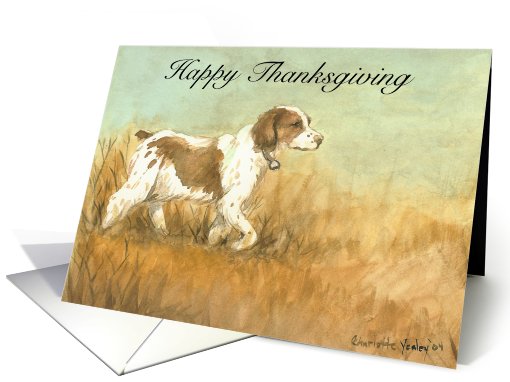 Thanksgiving Brittany Spaniel card (480148)