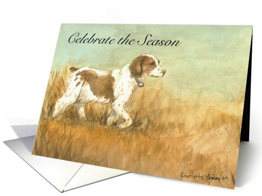 Thanksgiving Brittany Spaniel card (480150)