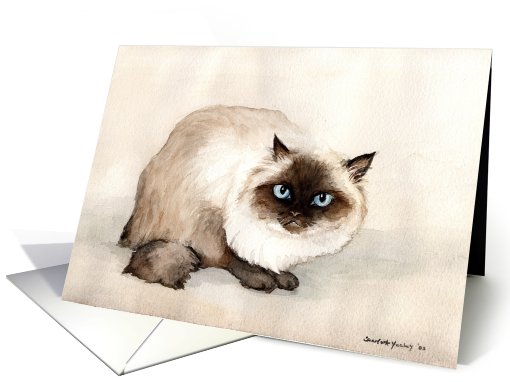 Birthday Hymalan Cat card (490577)