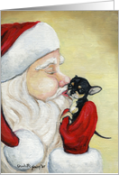 Christmas Kiss Santa Chihuahua card