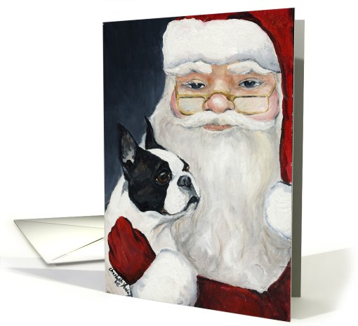 Christmas Boston Terrier card (511020)