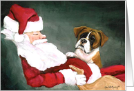 Christmas Boxer and Santa card