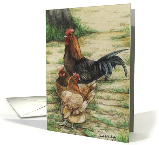 Rooster & Hens Valentine card (556772)