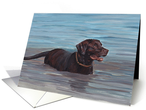 Chocolate Labrador Retriever Birthday card (962923)