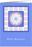 Happy Birthday For Him, Asian Lotus Flower in blue background card