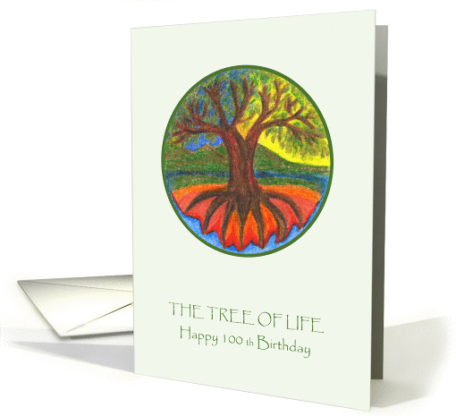 Happy 100th Birthday - the Tree of Life Illustration card (843901)