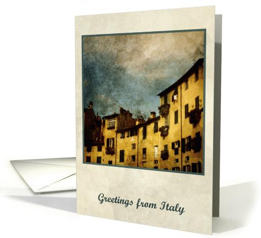 Greetings from Italy, old city of Lucca photography card (850724)