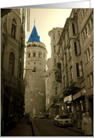 Galata Tower Selective Coloring Sepia card