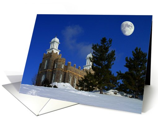 Logan LDS Temple in Winter card (505207)