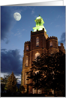 Logan LDS Temple - Vertical Night View card