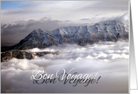 Bon Voyage with Mountains in the clouds card