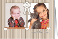 #1 Dad Ribbon for Custom Photo Fathers Day Card