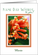 Name Day Customize to any name with Orange Flowers card