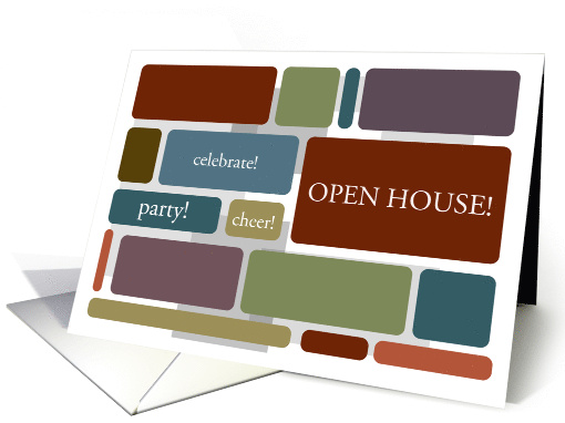 Business Open House Invitation with Earth tone blocks card (1177900)