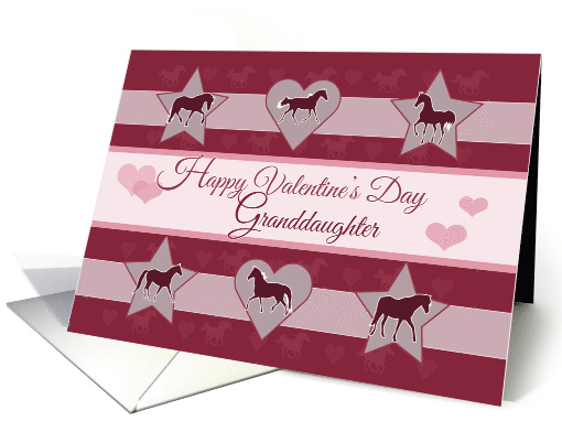 Horses Hearts and Stars Happy Valentines Day for Granddaughter card