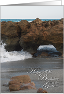 Happy 20th Birthday Godson with Beach Rocks and Waves card
