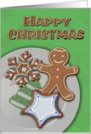 Happy Christmas with Gingerbread Cookie Plate card