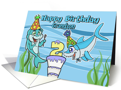Happy 2nd Birthday to Grandson with Cute Sharks Birthday... (1325182)