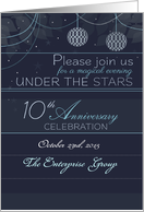 Custom Text Company 10th Anniversary Party Invitation Under the Stars card