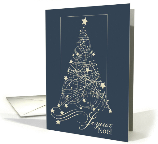 Joyeux Noel- French Merry Christmas- Swirled Tree card (1346514)