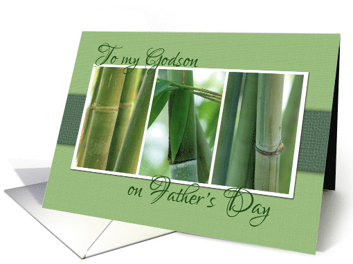To My Godson on Fathers Day with Bamboo Photos card (1376208)