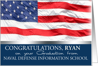 Custom Name Naval Defense Information School Graduation card