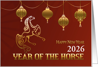 Happy New Year 2026 Year of the Horse Custom Text card