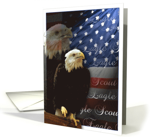 Eagle Scout Congratulations with Bald Eagle American Flag Collage card