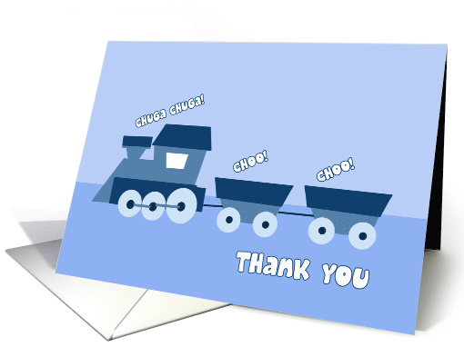 Blue Train Baby Shower Thank You for Gift card (449240)