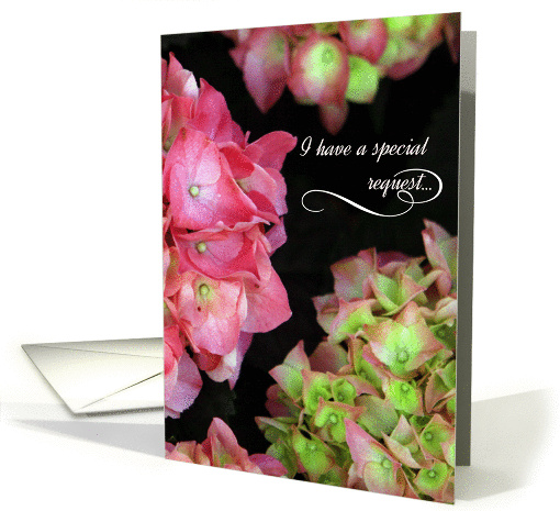 Will You Be My flower Girl - Pink Hydrangea card (451130)