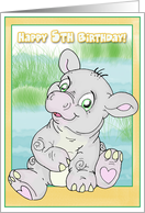 Zippo the Baby Hippo Happy 5th Birthday card