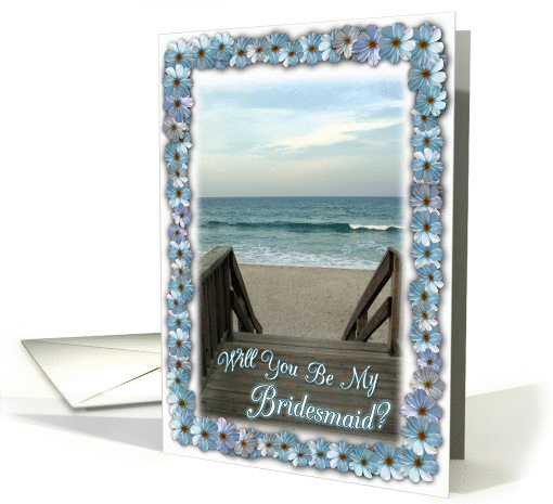 Beach Wedding-Will you Be My Bridesmaid? Beach Scene card (464541)