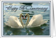 Happy 5th Anniversary White Swans card