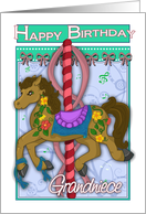 Carousel Pony Happy Birthday Grandniece card