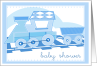 Baby Shower Invitation with Blue Train card