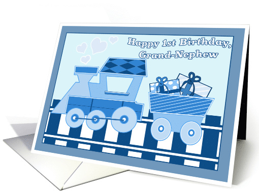 Happy 1st Birthday to Grand Nephew with Blue Train card (502436)