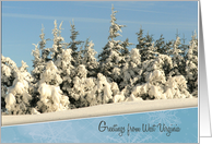 Greetings from West Virginia with Snowy Trees card