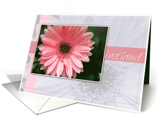 Best Friend Birthday with a Pink Daisy Photo card (551856)